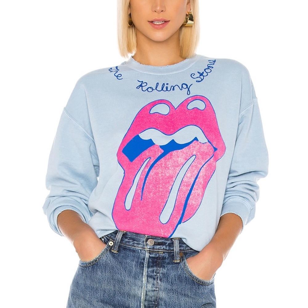 Madeworn the Rolling Stones chainstitch sweatshirt in blue haze
